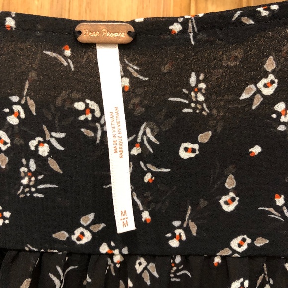 Free People Lolita Black Combo Floral Blouse - Picture 6 of 8